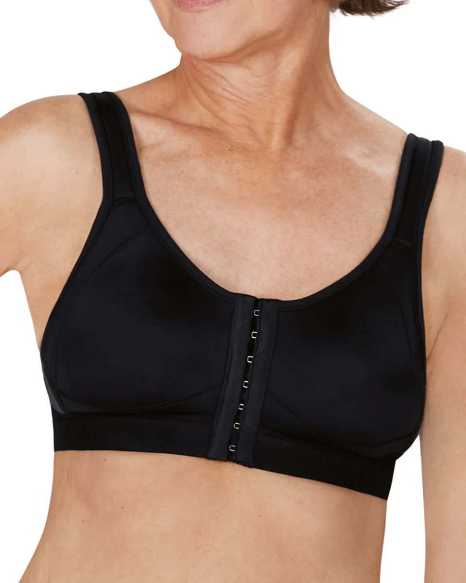 Amoena Ester Front Fastening Soft Bra - Black / Grey - Image 4