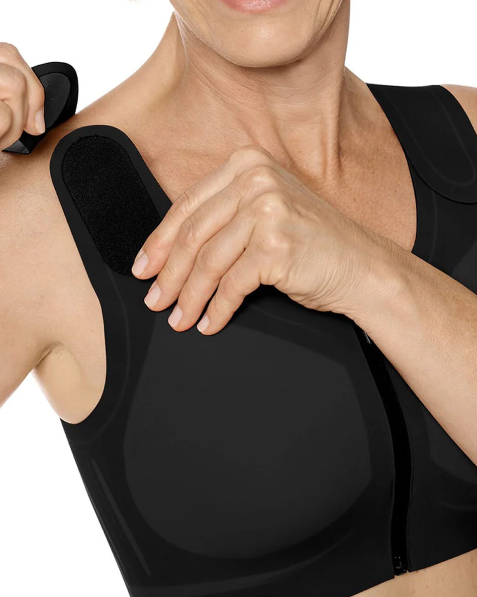 Amoena Lymph Flow Wire Free Front Closure Bra - Black - Image 4
