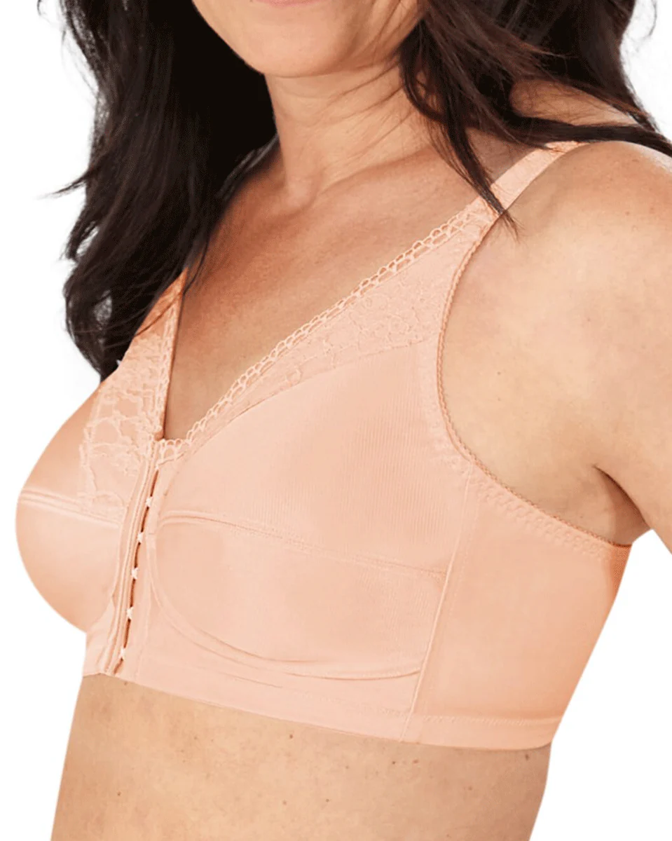 Amoena Nancy Wire-Free Front Closure Bra - Rose Beige - Image 3