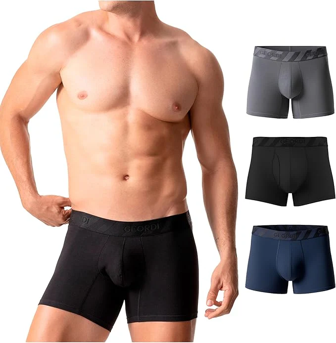Diane & Geordi Mid-Cut Basic Boxer Briefs for Men 3-Pack Breathable, Supportive & Ultra-Comfortable Cotton Underwear for Men - Image 21