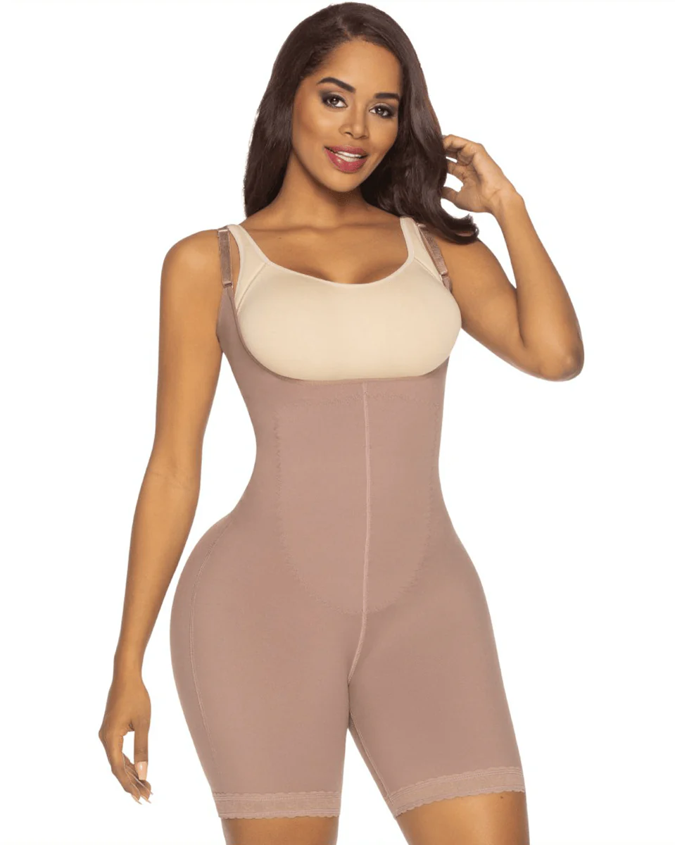 Equilibrium Soft And Smooth Shapewear Mid Thigh Bodysuit - Image 4