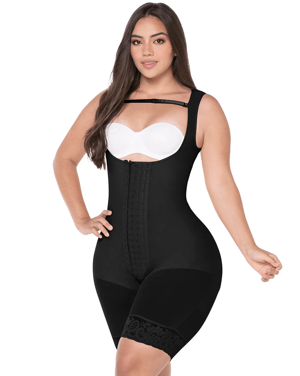 Fajas M & D Colombianas Mid Thigh Bodysuit with Straps - Image 3