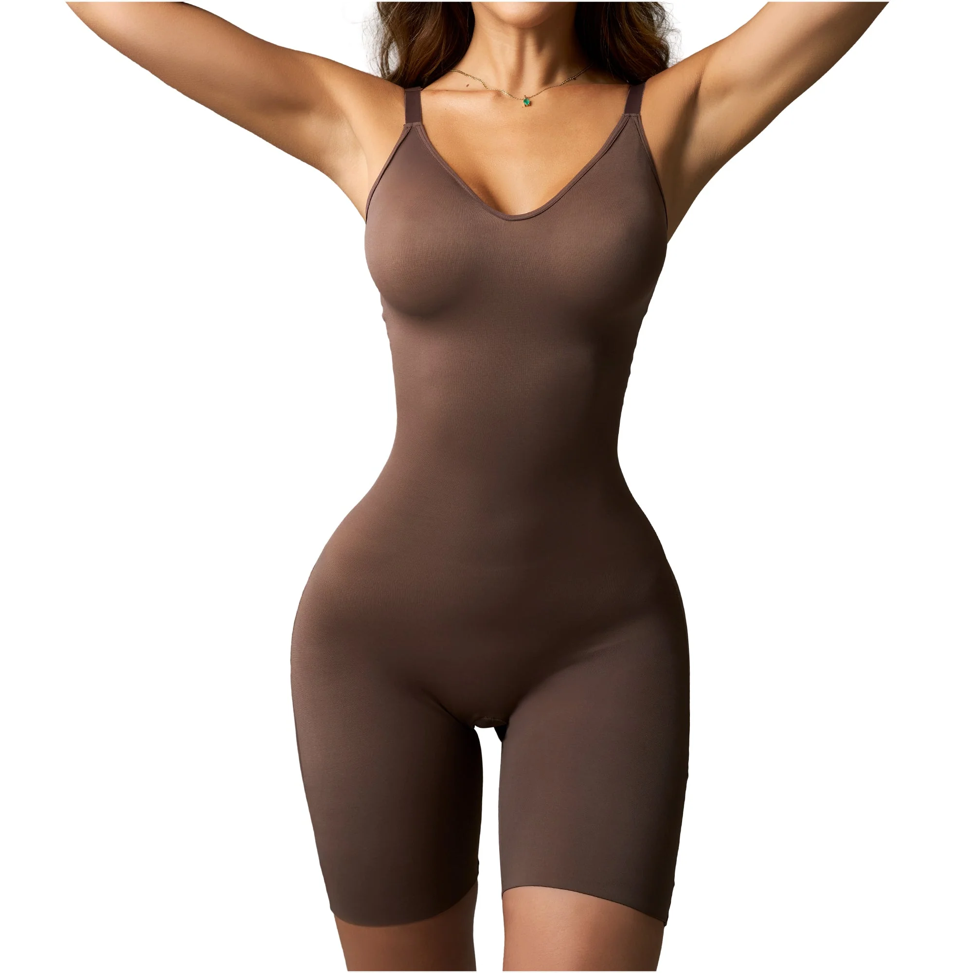 Fajas Salome Invisible Bodysuit Mid-Thigh Microfiber Shaper Seamless Daily Shapewear & Top - Image 4