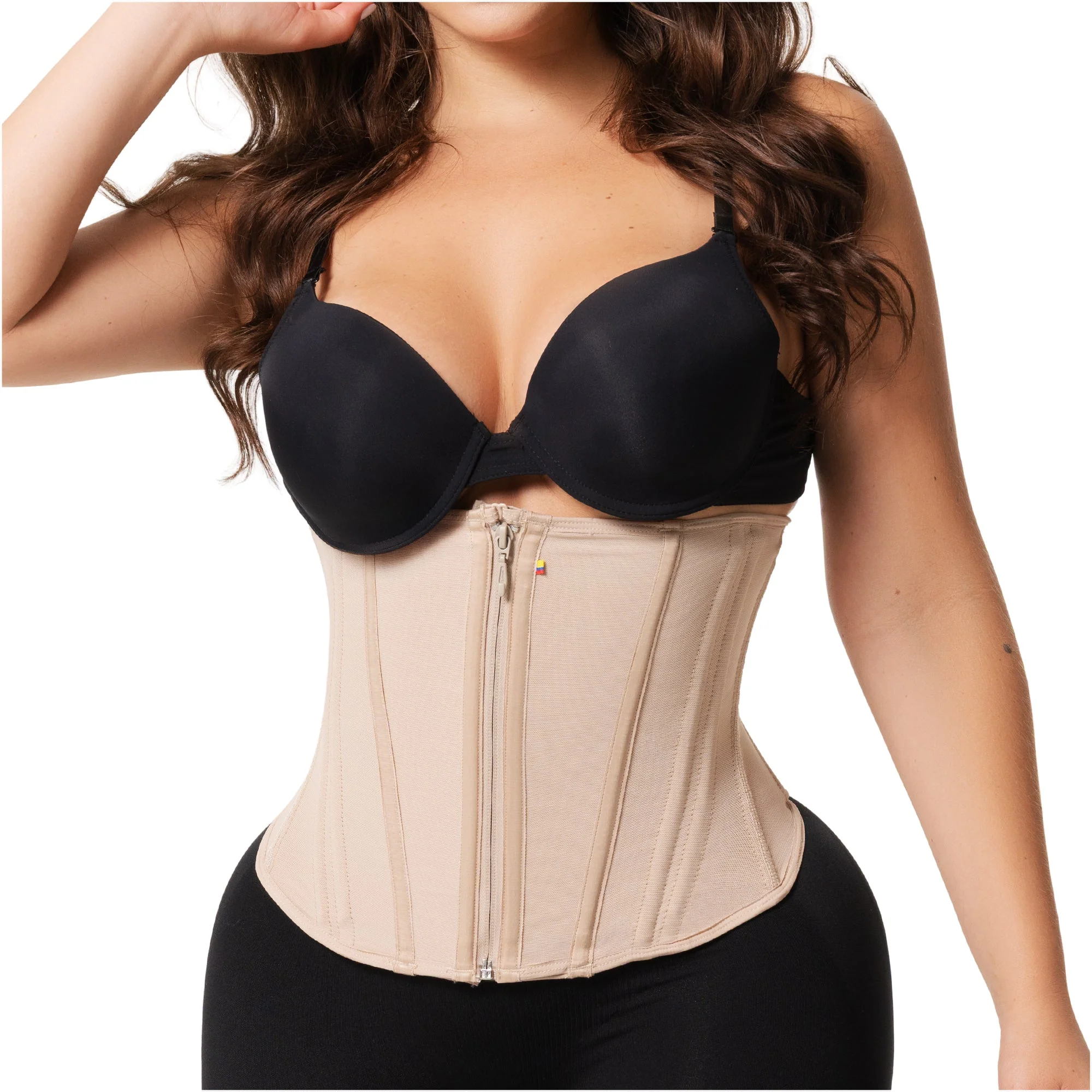 Fajas Salome Hourglass Waist Cincher 15-Bone High Compression Faja Abdominal Smoothing Zipper Corset - Image 6