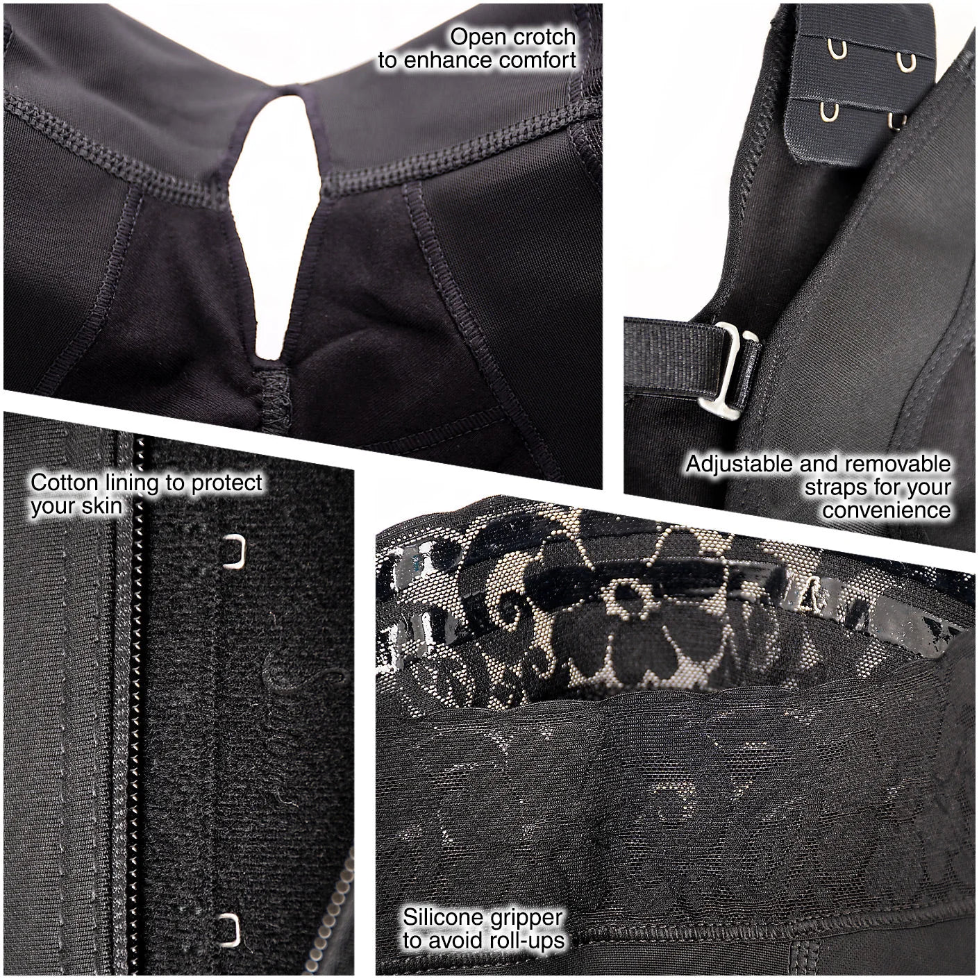 Fajas Salome Mid Thigh Firm Compression Full Body Shaper for Women Butt Lifter Open Bust Postpartum Bodysuit Powernet - Image 12