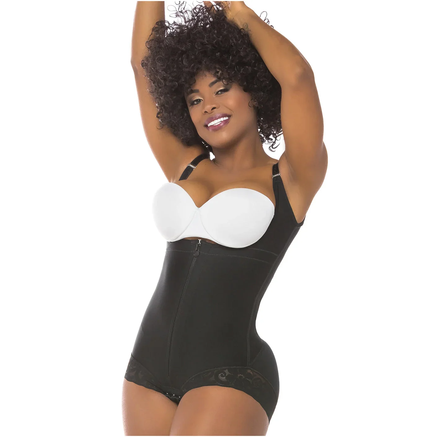 Fajas Salome Butt Lifter Tummy Control Shapewear for Women Open Bust Hiphugger Bodysuit Powernet - Image 4