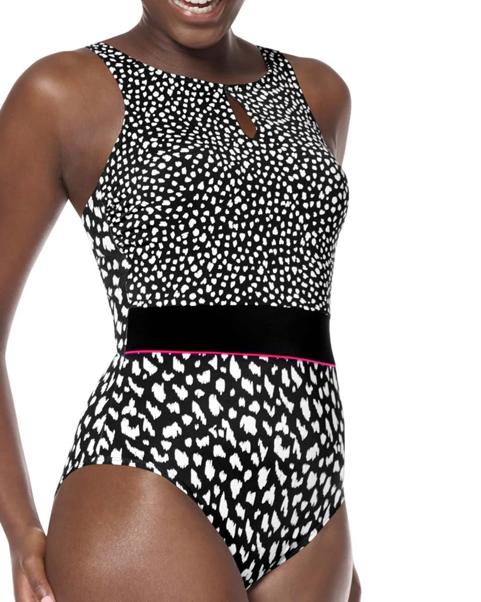 Final Sale Clearance Amoena Manila High Neck One-Piece Swimsuit - Black - Image 3