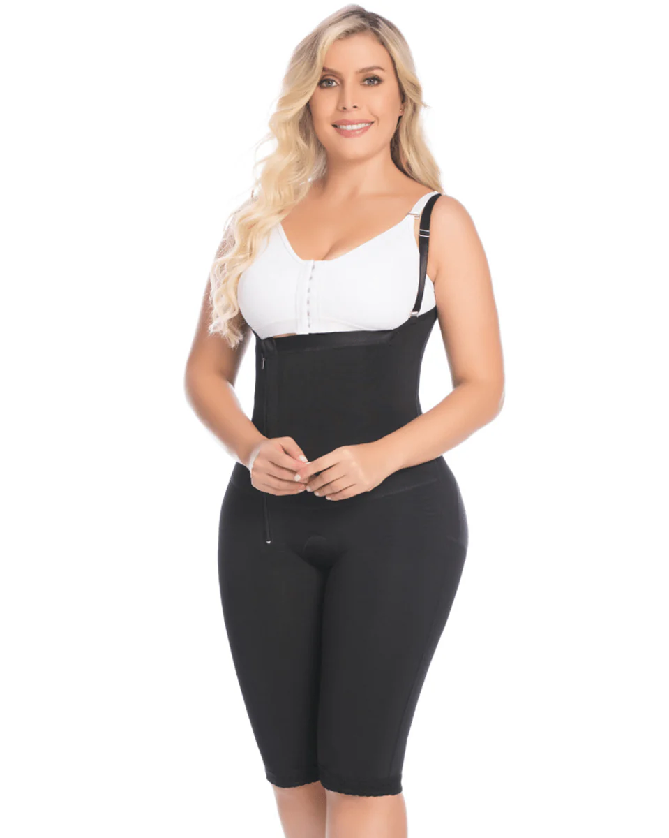 Delie Fajas Post-Surgical High Compression Girdle to the Knee with Side Zipper and Abdominal Control - Image 3