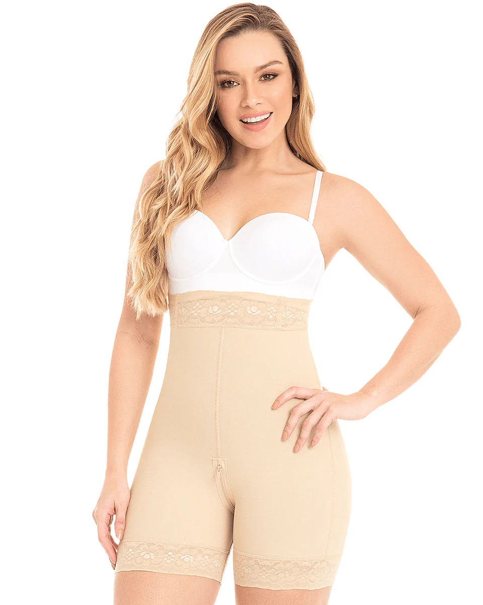Fajas M & D High Waist Compression Shorts for Women - Black / Beige - Image 3