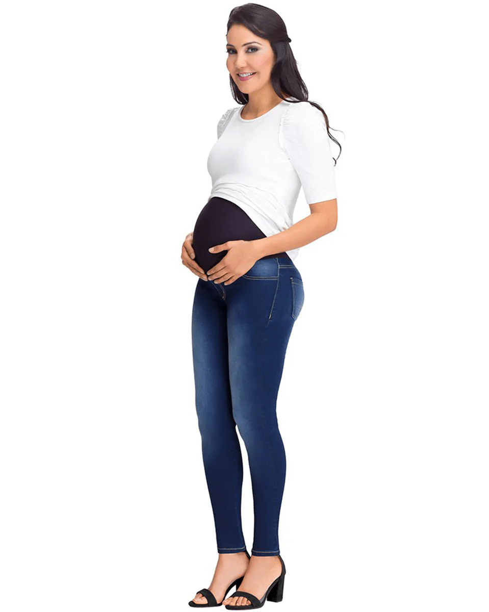 Lowla Spandex Pregnancy Denim Pants with Elastic Support Band - Image 2