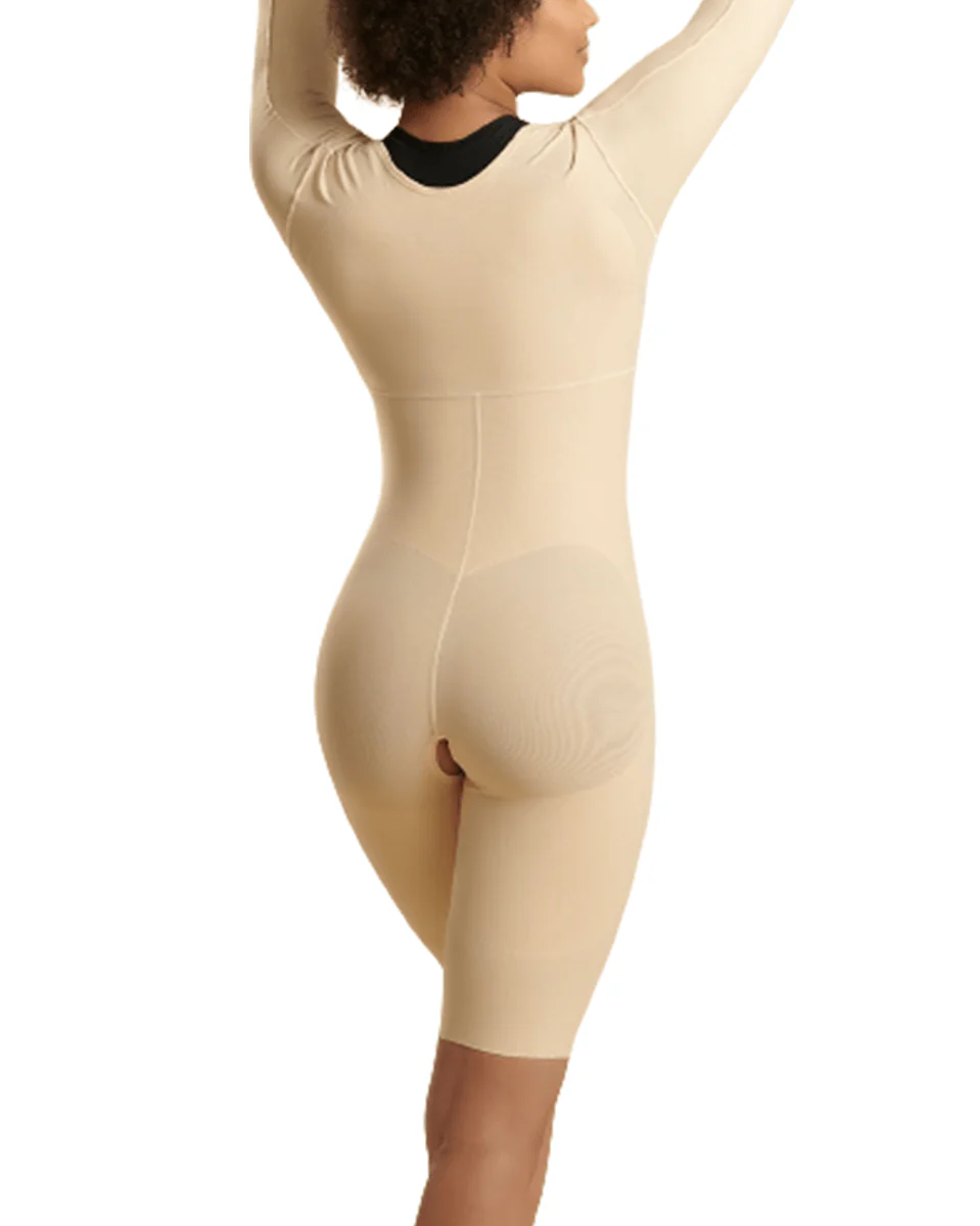 Marena Reinforced Bodysuit with Sleeves and Layered Panels - Short Length - Image 2