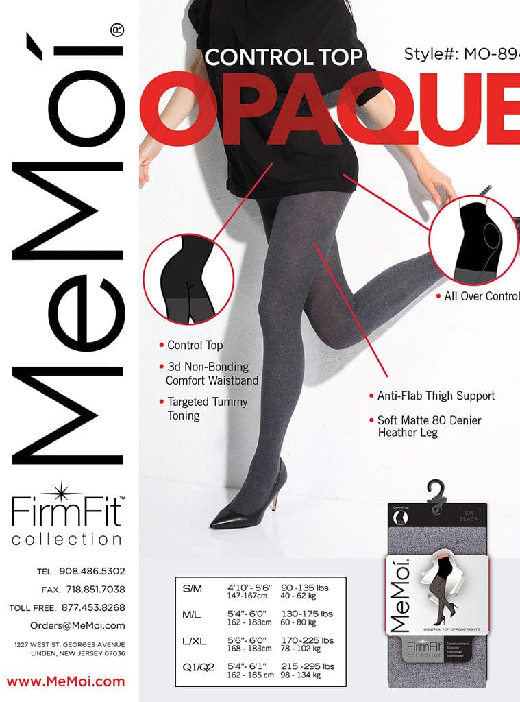 MeMoi Firmfit Heather Control Top Tights - Image 2