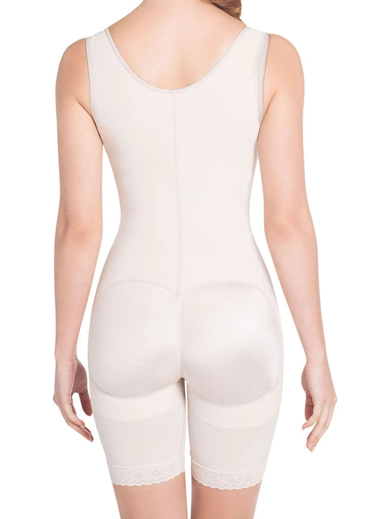 Siluet Extra-Strength Compression Wide Straps Mid-Thigh Bodysuit Slimming Shaper with latex - Image 4