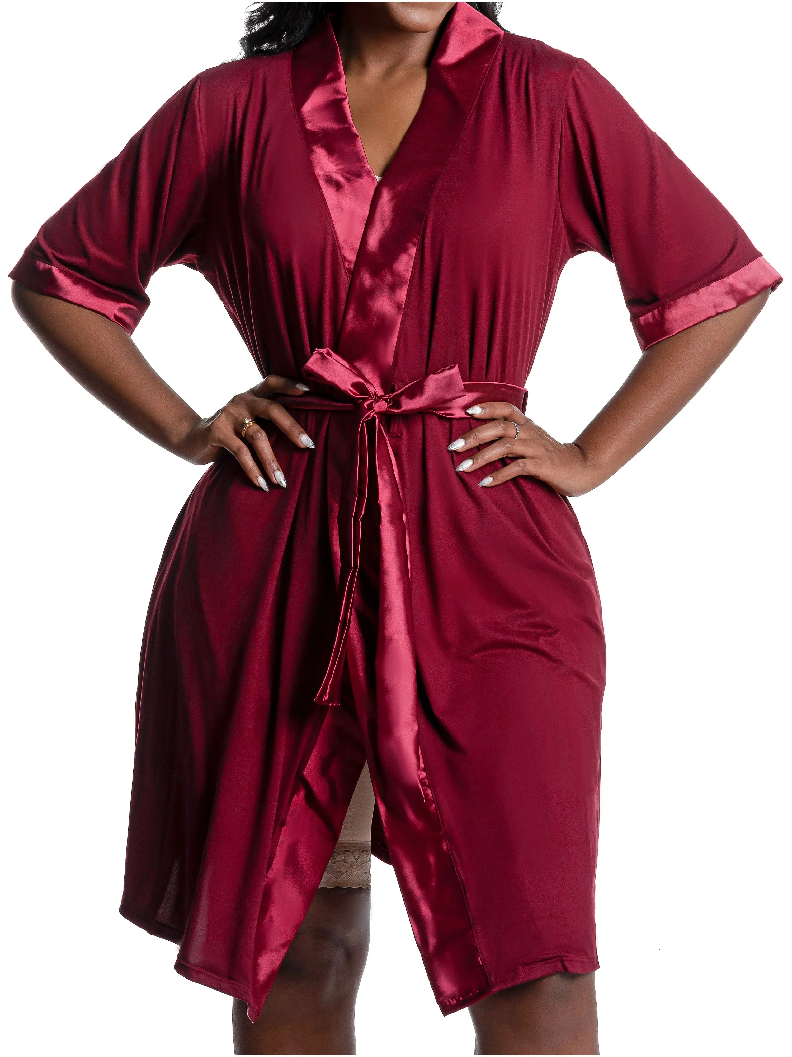 Snatched Body Accessories Post Surgery Recovery Night Gown Robe with Drain Pockets | ¾ Sleeves - Image 16
