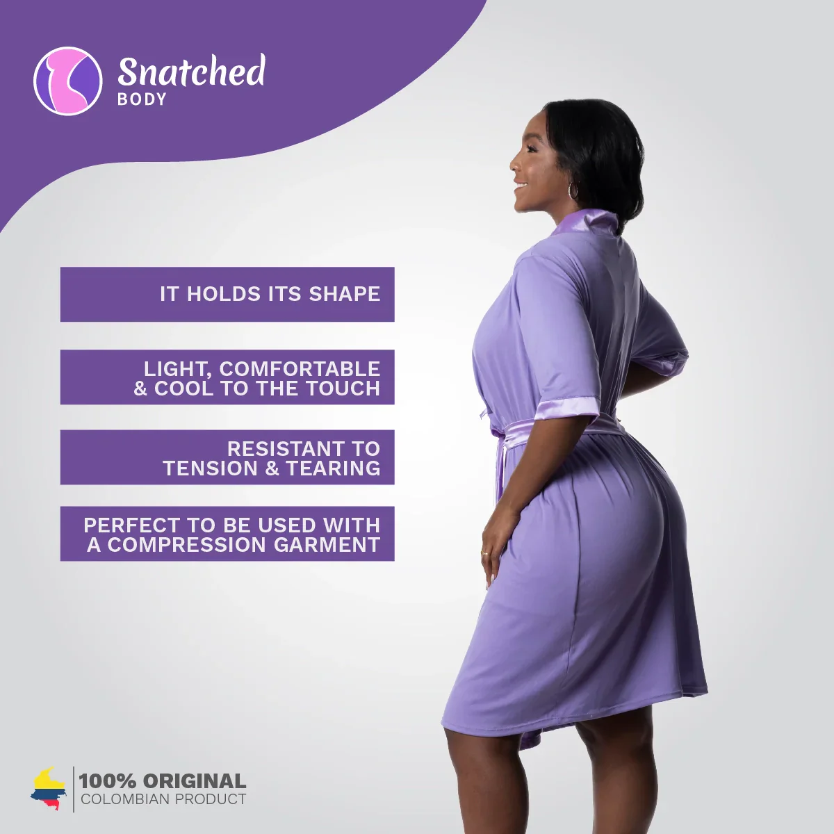 Snatched Body Accessories Post Surgery Recovery Night Gown Robe with Drain Pockets | ¾ Sleeves - Image 9