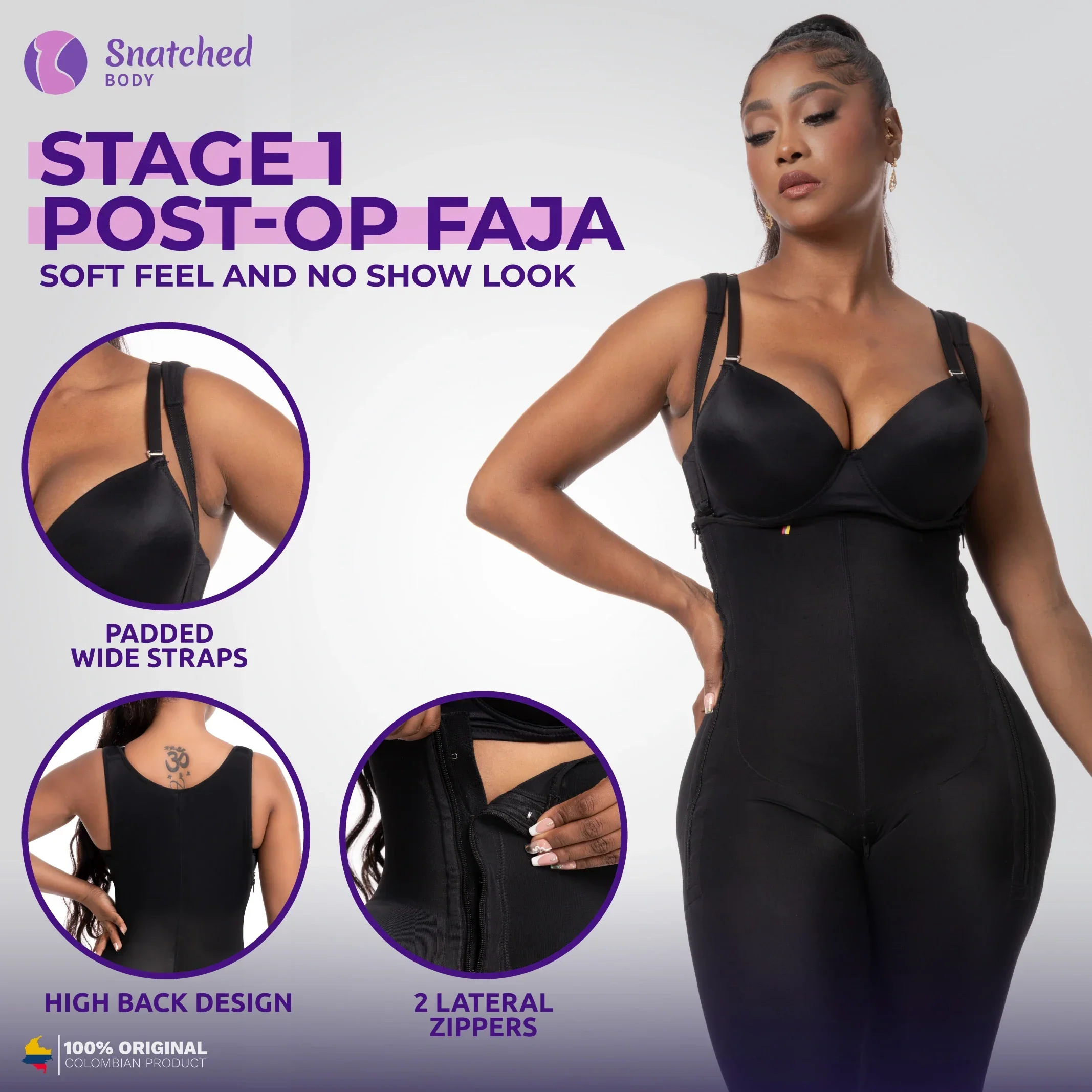 Snatched Body Post Surgery BBL Stage 1 Faja for Guitar Body Shapes - Image 4